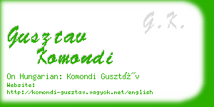 gusztav komondi business card